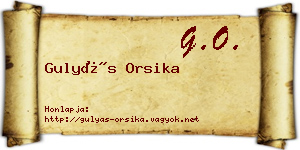Gulyás Orsika névjegykártya